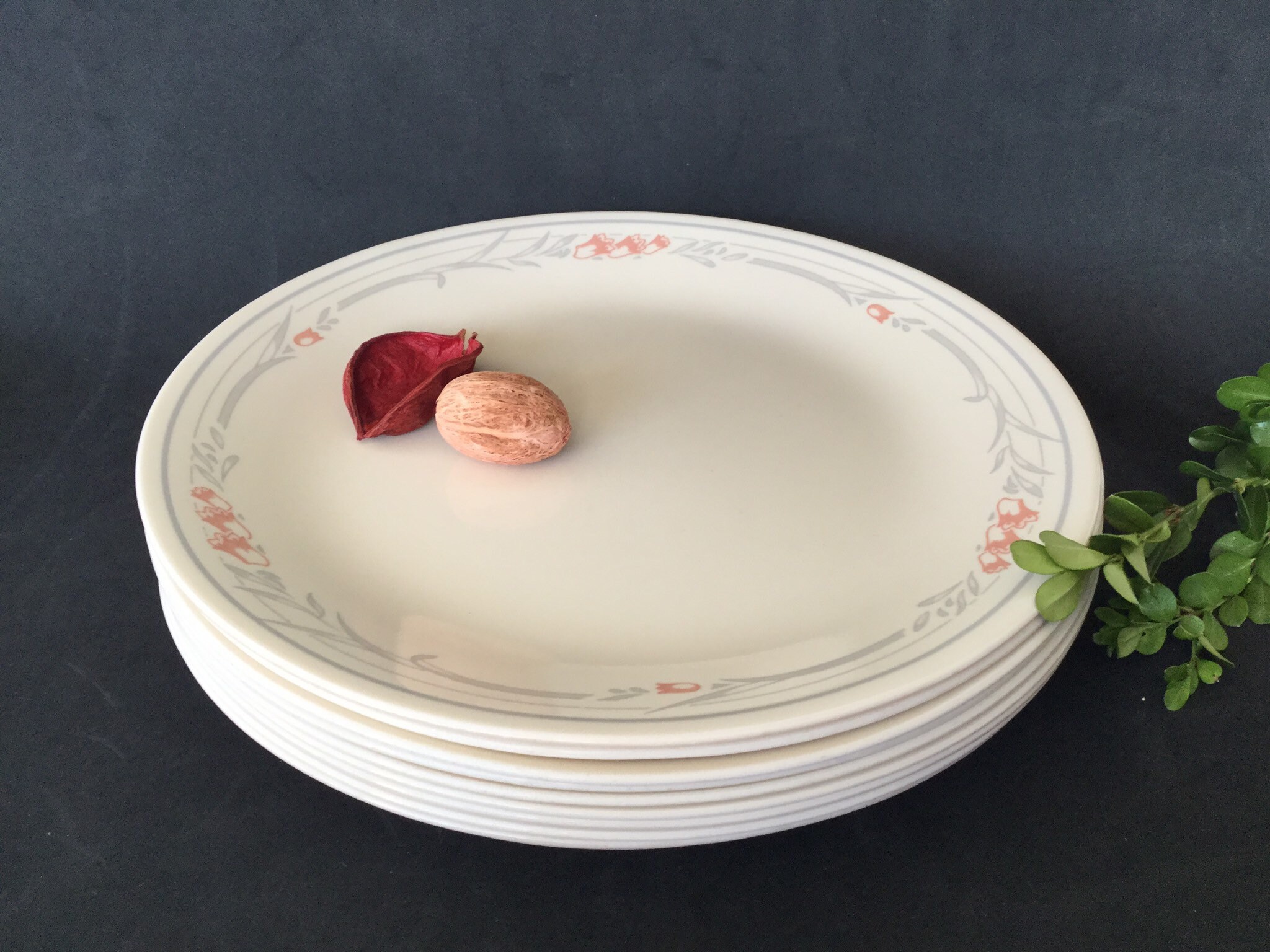Corelle Rose Pattern Dinnerware Collection, 19 Pieces, USA Made by ...