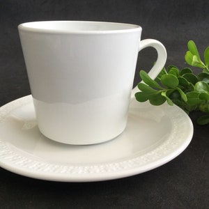 Centura by Corning 8 white flat cups, 8  saucers, made in USA