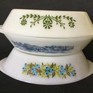 Vintage Glasbake Milk Glass Divided Dish: Choice of Design