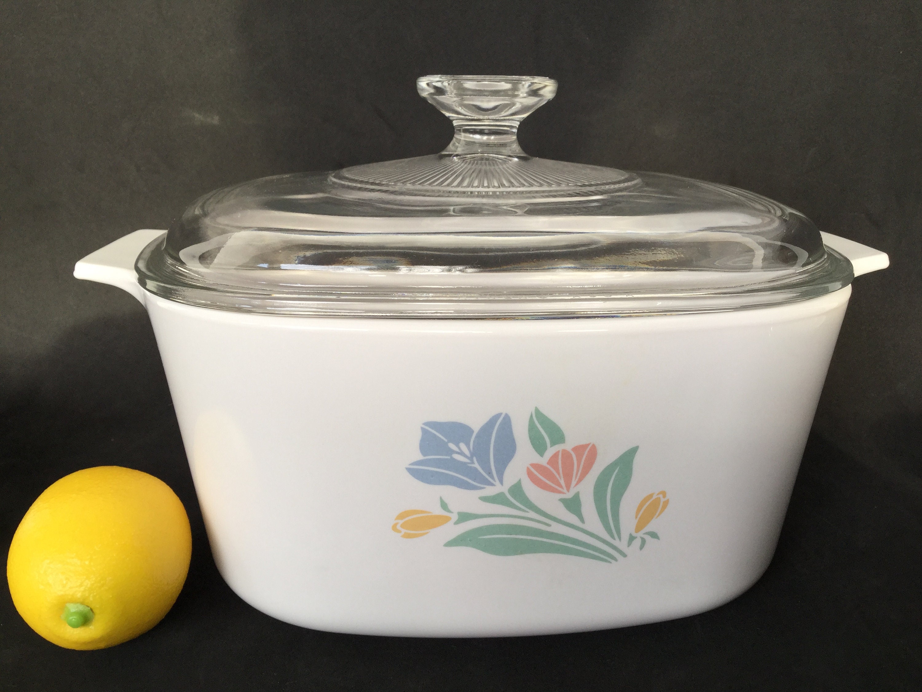 Corning ware Friendship pattern square casserole with glass Etsy