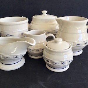 Longaberger Woven Traditions Classic Blue pottery collection, made in USA, sold by piece