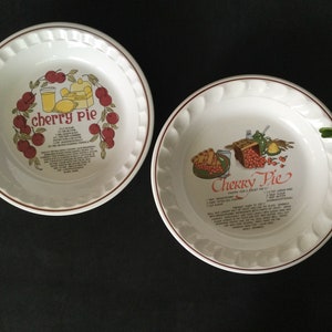 Vintage Hankook Bone China Cherry Pie Baker Set - Made in Korea