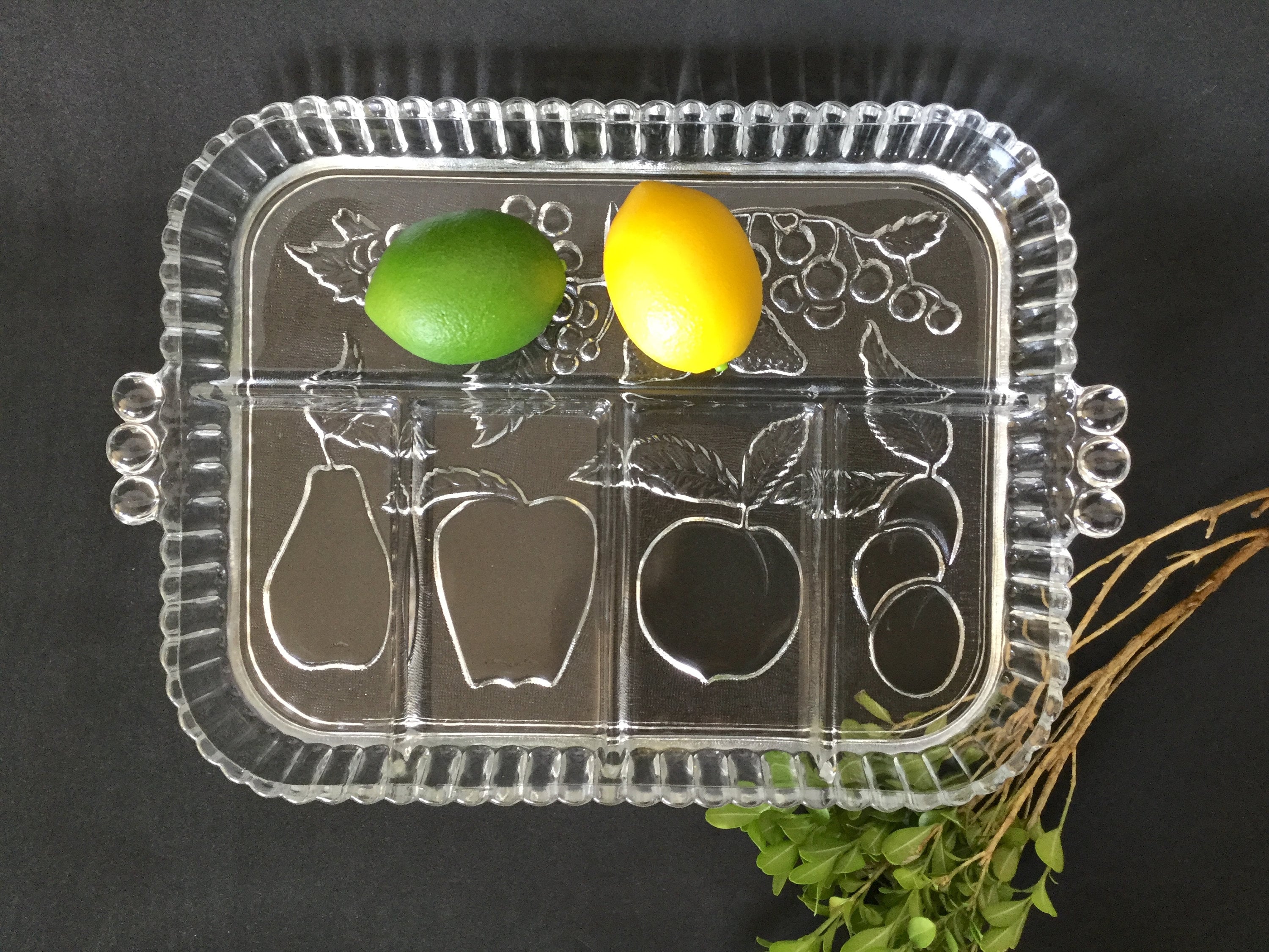 インディアナ グラス社製 前菜/レリッシュ/フルーツが入った透明ガラス