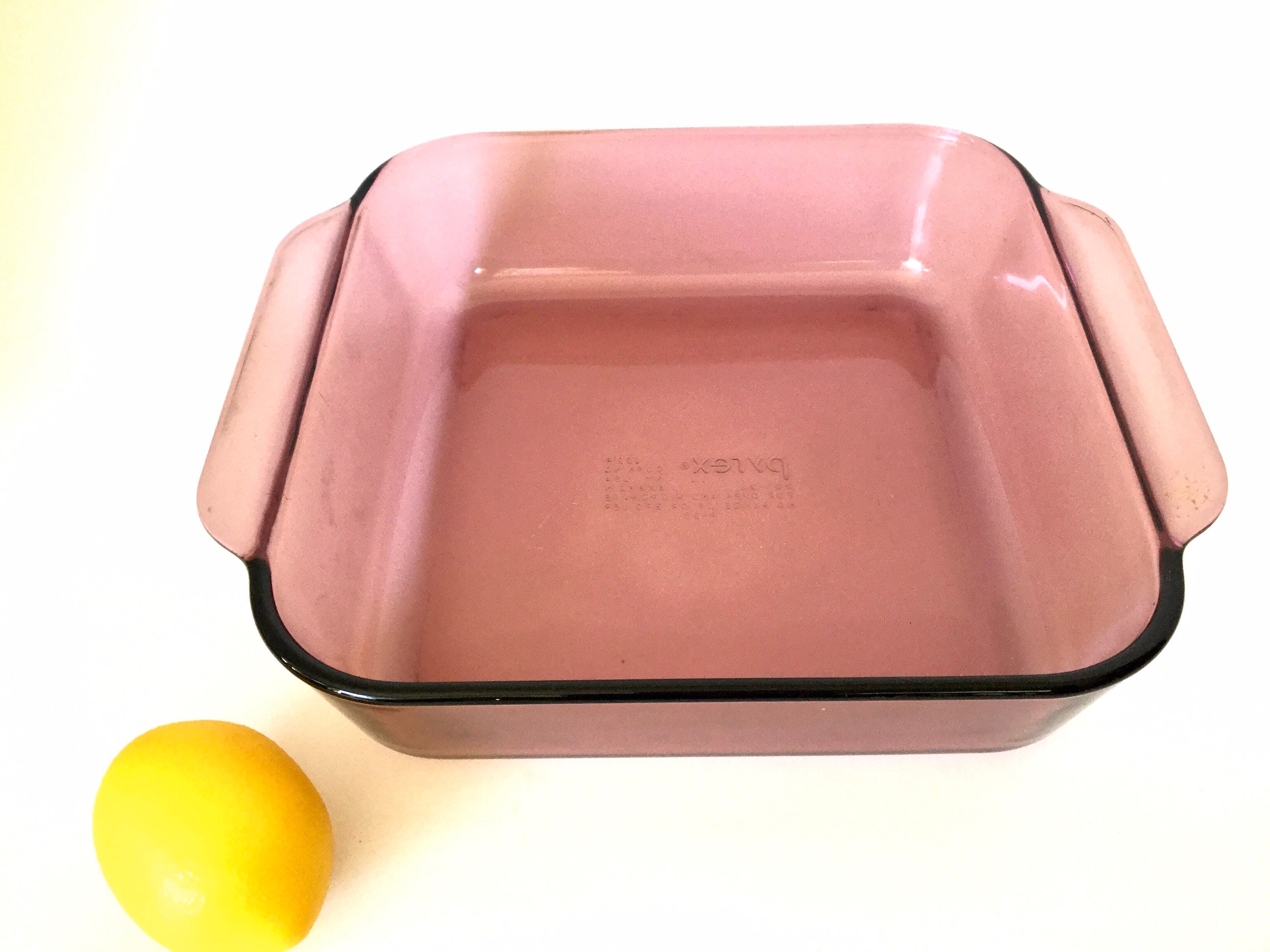 Pyrex Cranberry glass bakeware set of 222R square brownie Etsy