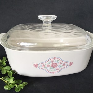 Corning Ware English Breakfast bakeware  square casserole A -2-B, 2 Liters with Pyrex lid