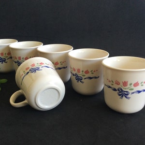 Corning Sentimental Ribbons 6 beige Tassen USA hergestellt