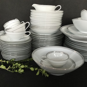 Noritake Silverkey 5941, Dinnerware collection, made in Japan, Sold per piece or set