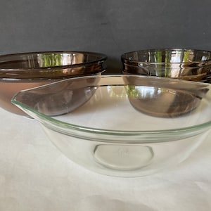 Mixing Bowls by Pyrex and Anchor Hocking mix of Amber and clear glass, sold per piece, made in USA
