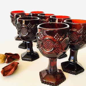 Avon 1876 Cape Cod Ruby Red 6 Wine Glass