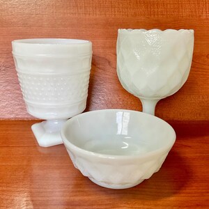 Milk Glass Planter mismatched collection, 3 pieces, made in USA