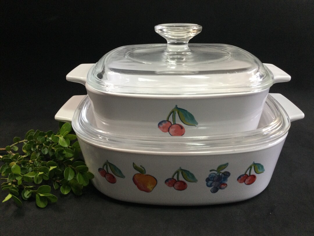 Corning Ware Fruits Pattern Square Casseroles A2B 2L and Etsy