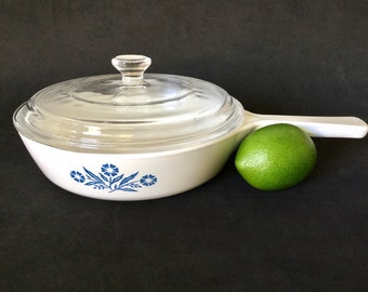 Corning Ware Blue Cornflower Menuette-Pfanne P 83-B mit Pyrex Glasdeckel