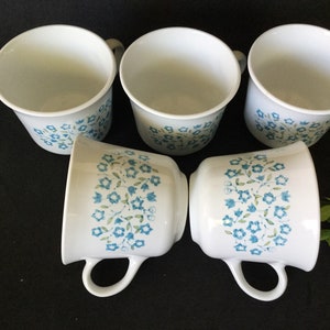 Corelle by Corning Blue Heather 5 mugs, USA made