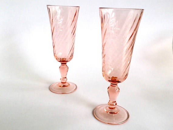 Arcoroc Rosaline ピンクグラス：ヴィンテージのフランス製