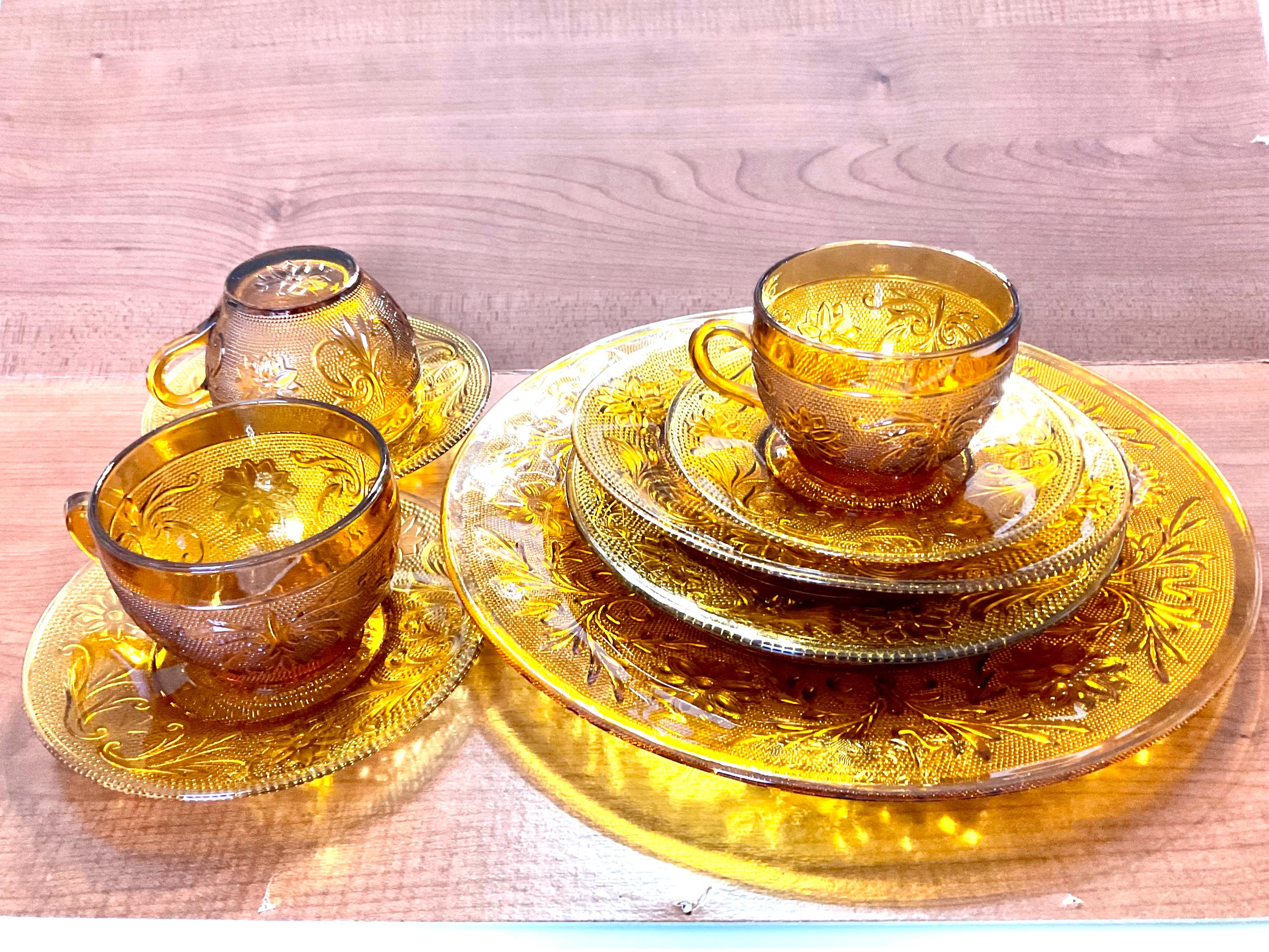 Indiana Glass Amber Tiara Sandwich Pattern Glassware Collection, 9