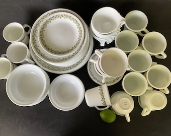 Vintage Corelle Spring Blossoms Dinnerware Set, USA Made