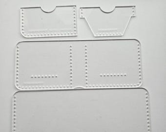 Plantilla para la confección de carteras plegables en cuero: Patrón de corte de precisión para acrílico