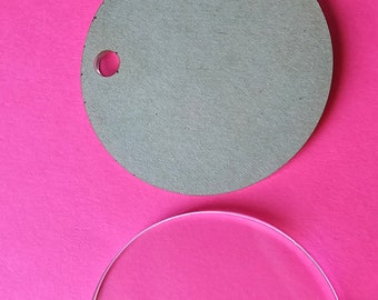 25 piezas redondas de acrílico fundido transparente: tamaños personalizados cortados con láser