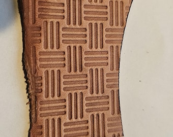 Sello de cuero con tejido de canasta: herramienta de grabado acrílico con láser