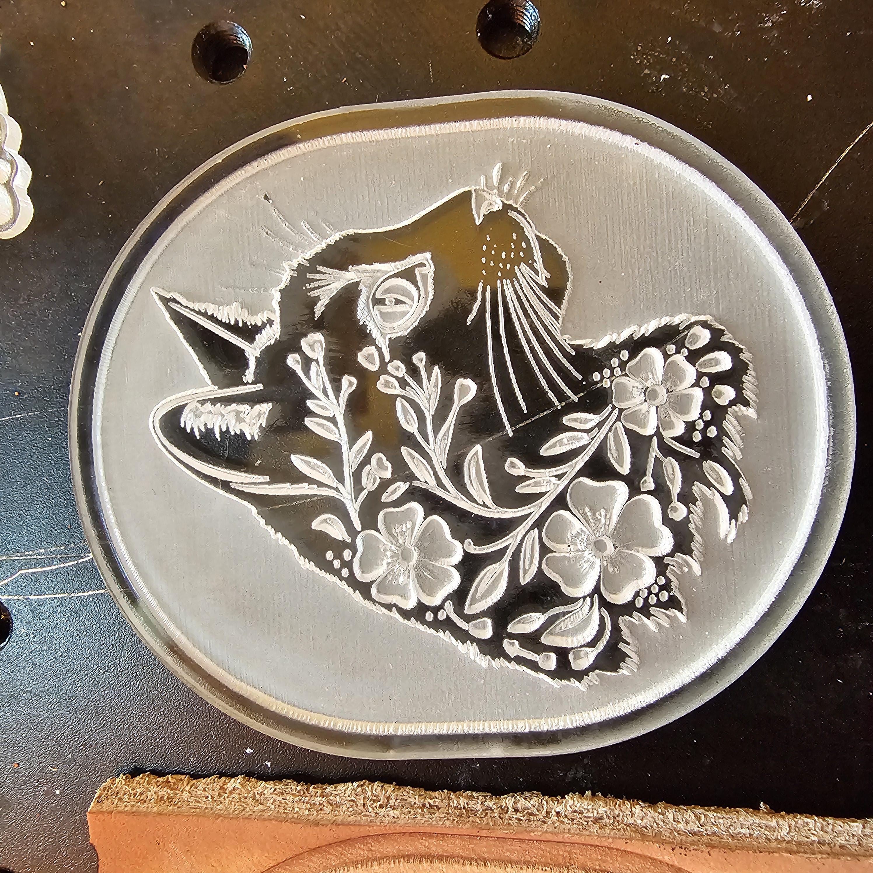 Custom Laser Engraved Acrylic Stamp: Clay, Soap, Leather Embossing ...