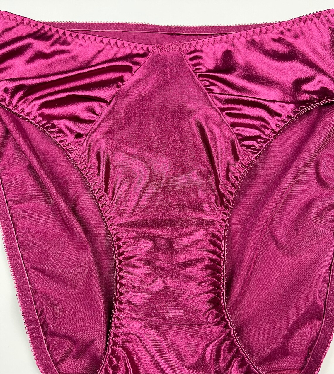 Hi-cut Satin Brief With Ruched Accents | Burgundy - Etsy