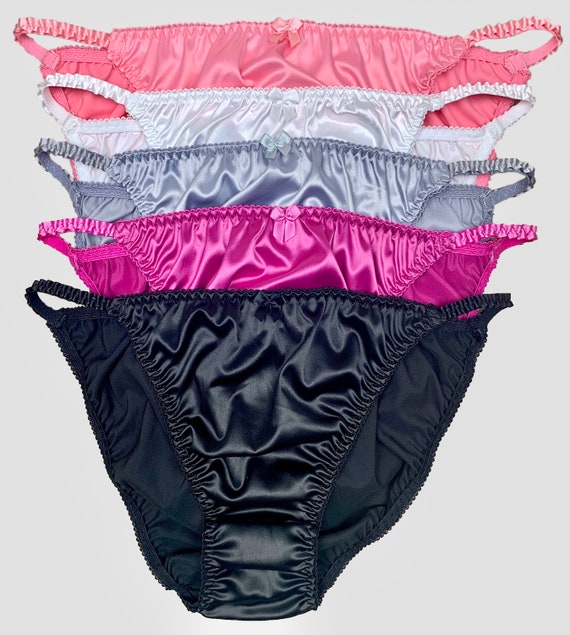 Satin String Bikini Panties 5 Pack | Etsy