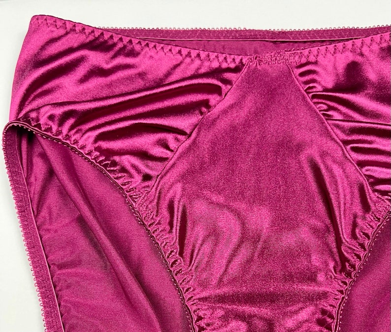 Hi-cut Satin Brief With Ruched Accents | Burgundy - Etsy