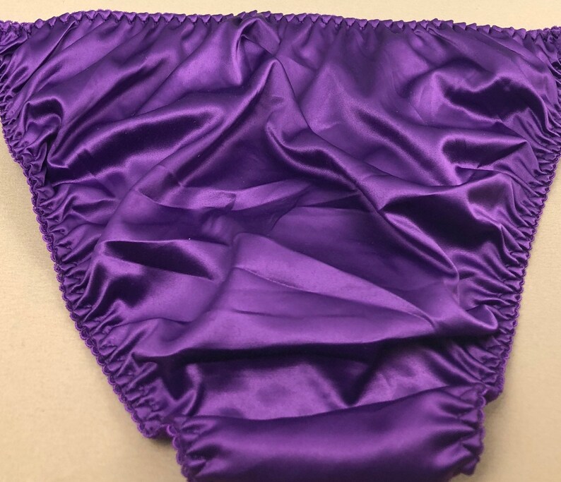 Satin String Bikini Panty Purple Etsy Canada