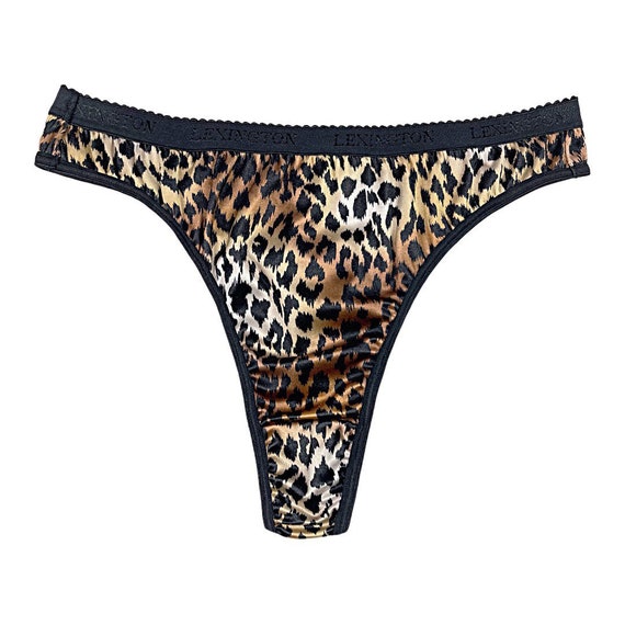 Satin Thong Signature Waistband Leopard Print - Etsy