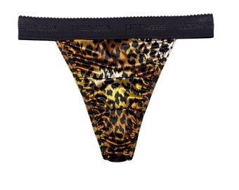 Satin String | Rio Breites Bündchen | Leopard Muster