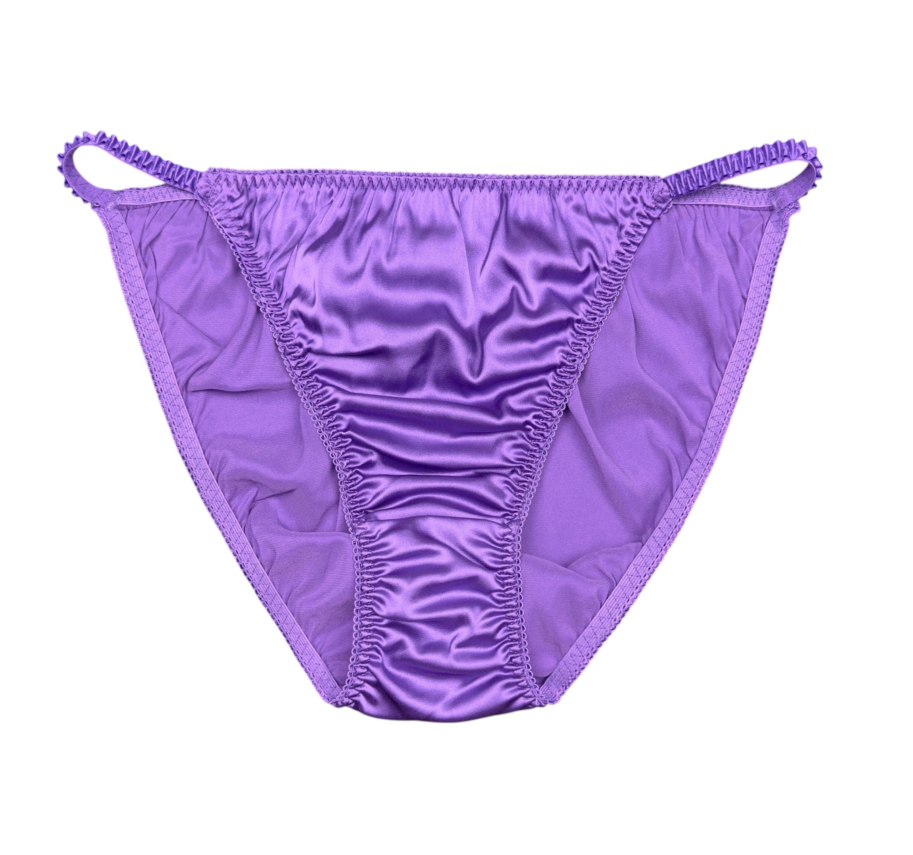 Satin String Bikini Panty Purple - Etsy