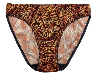 Retro Hi-cut Satin Panty Tiger Muster