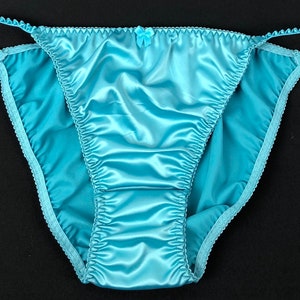 Teal Satin String Bikini Panty - Etsy