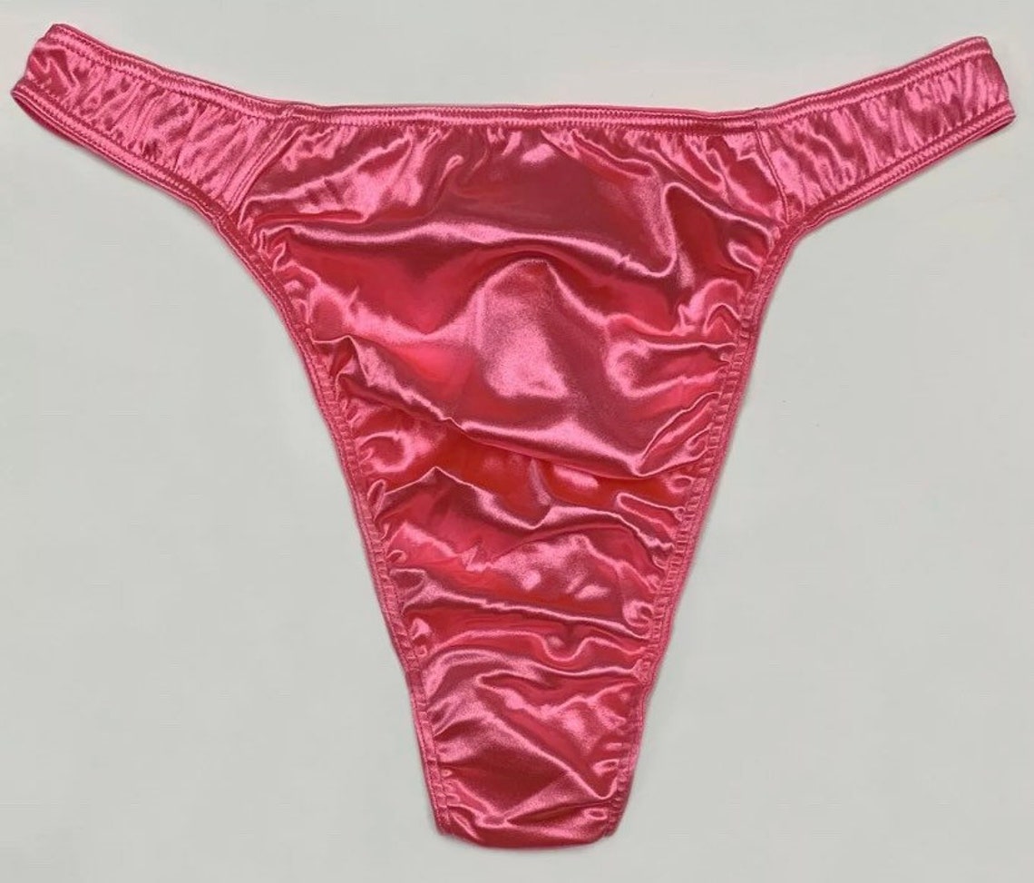 Second Skin Satin Thong Pink Etsy 