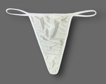 Satin V-String String Elfenbeinfarben