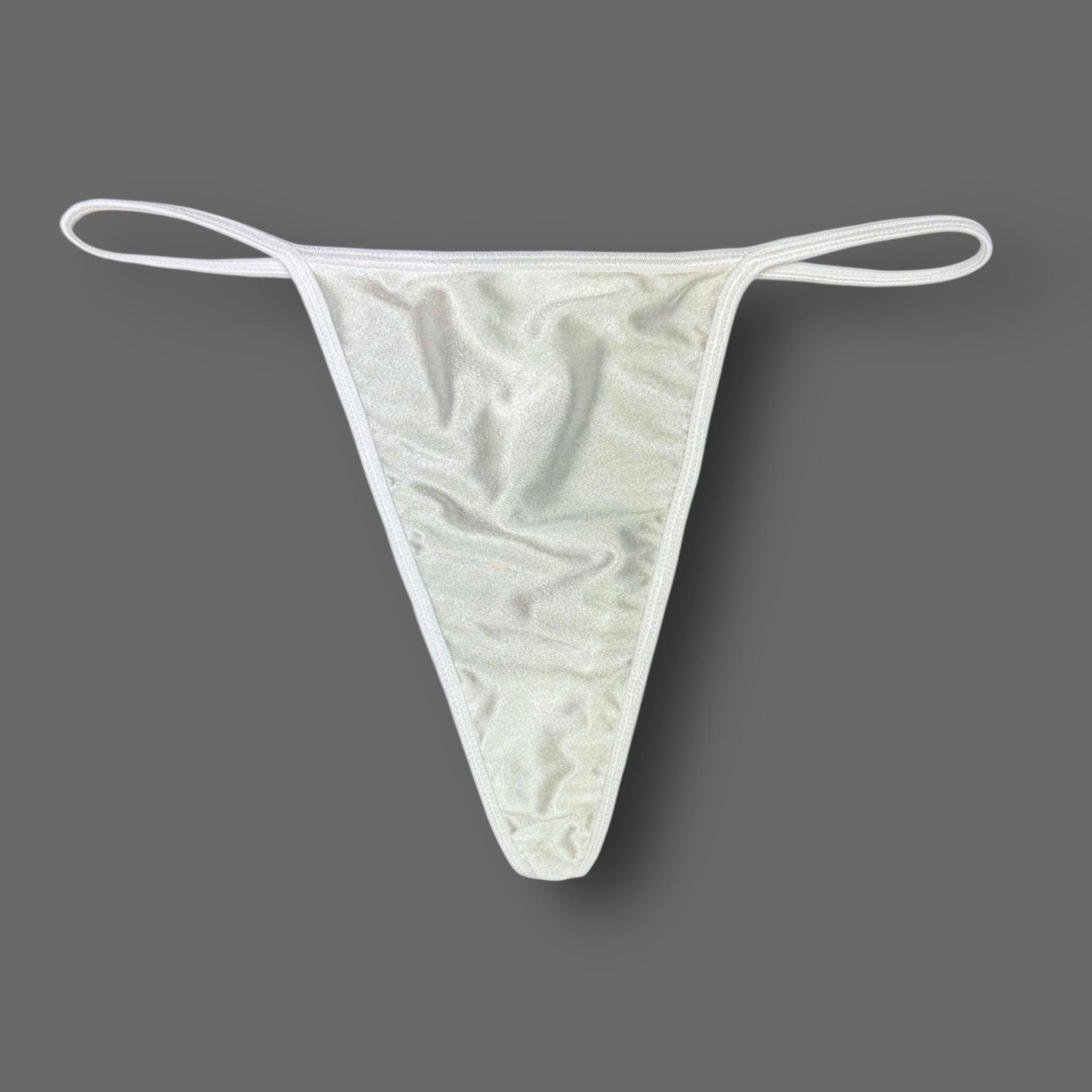 Satin V-string Thong Ivory - Etsy