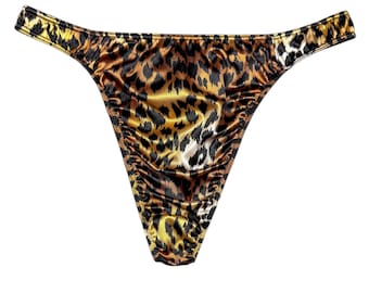 Second Skin Satin String mit Leoparden-Muster