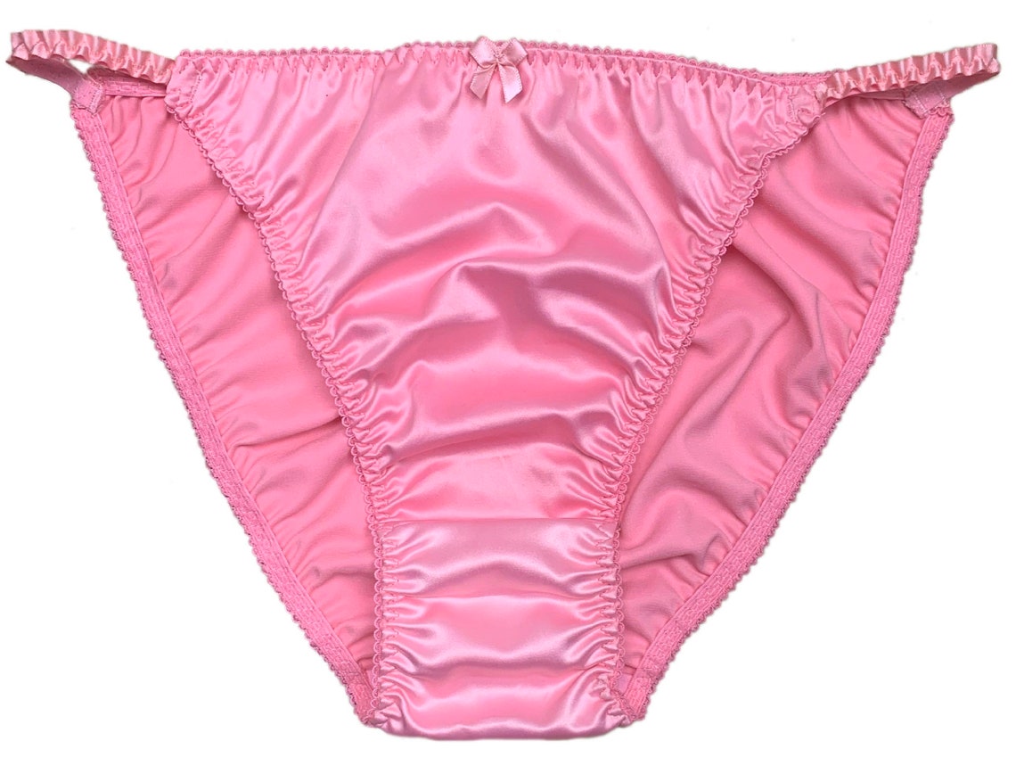 Satin String Bikini Panty Pink Etsy