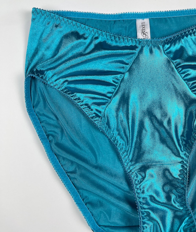 Hi-cut Satin Brief With Ruched Accents | Light Blue - Etsy