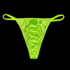 Satin String Thong Neon Yellow