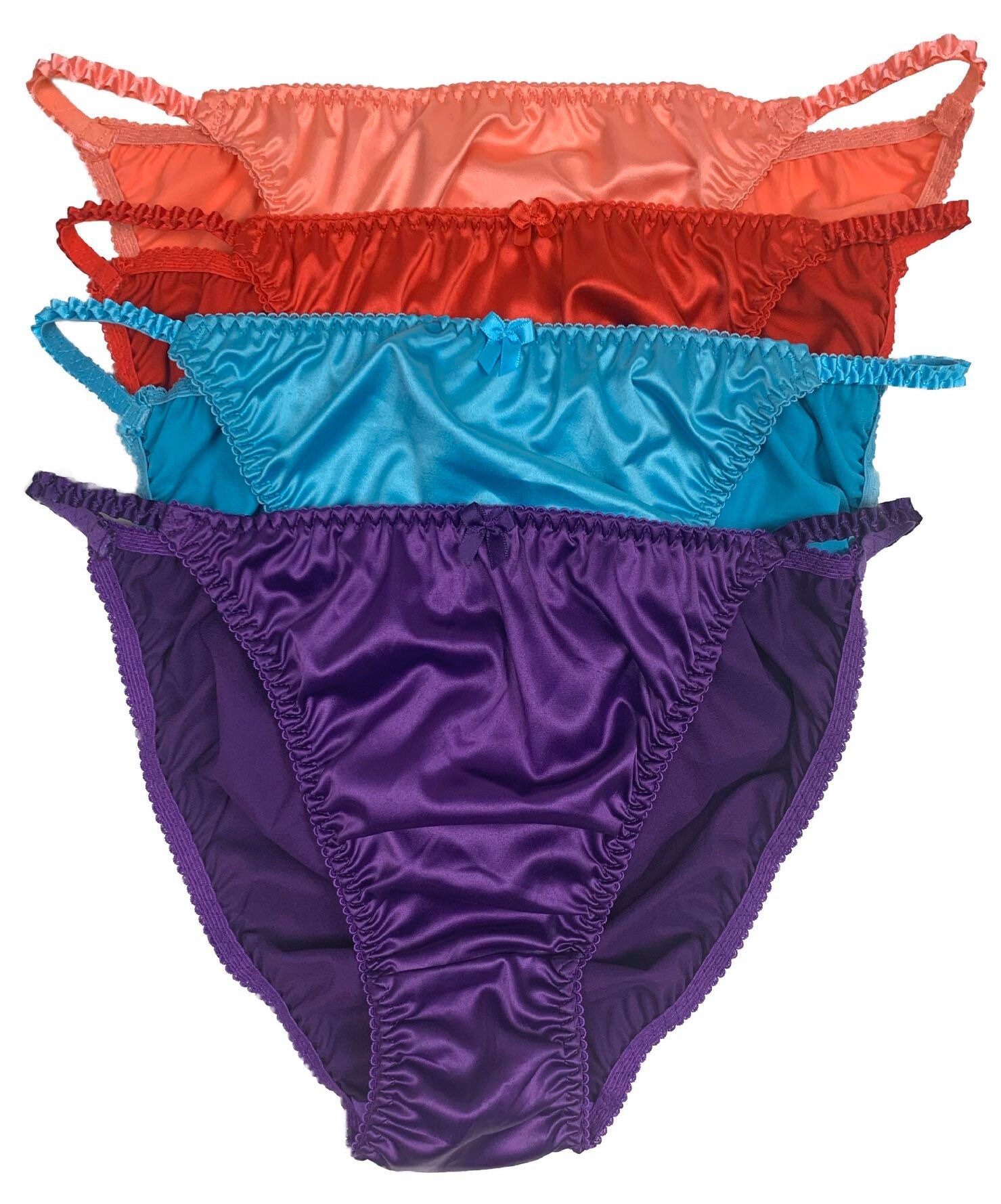 Satijnen string bikini slipje XXL 4 pack Etsy