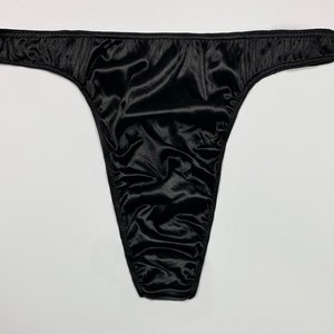 Second Skin Satin Thong | Black