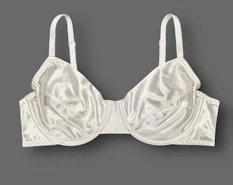 Retro Ungefütterter Satin BH Ivory