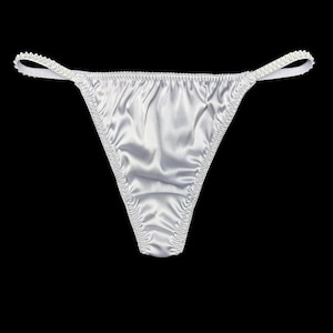 Satin String Thong Silver