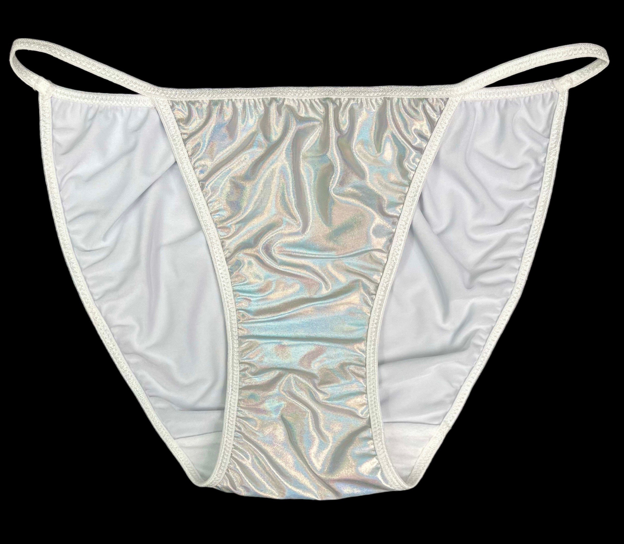 Ruched Satin String Bikini Scrunch Butt Holographic Etsy Australia