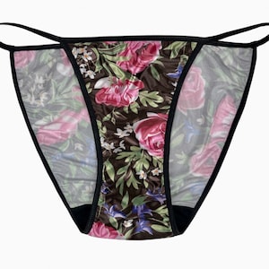 Second Skin Satin String Bikini Rose Floral Print
