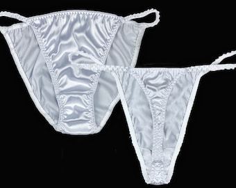Satynowe stringi i majtki bikini | Zestaw 2 części