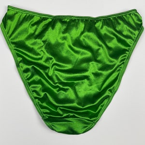 High Leg Satin Bikini Panty Green - Etsy