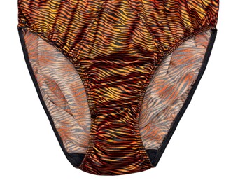 Klassische Satin Hipster Panty mit Tiger Muster