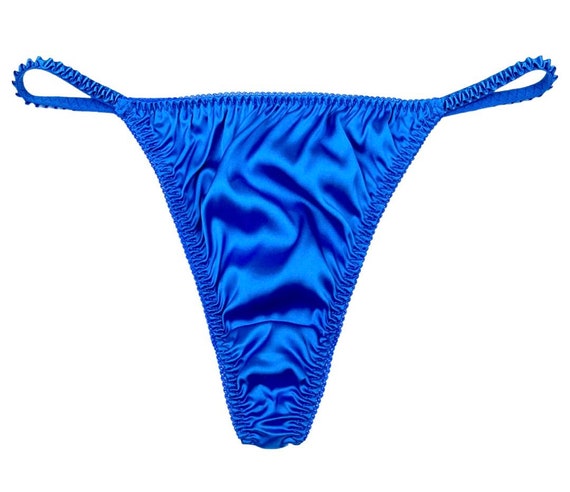 Satin String Thong Royal Blue 